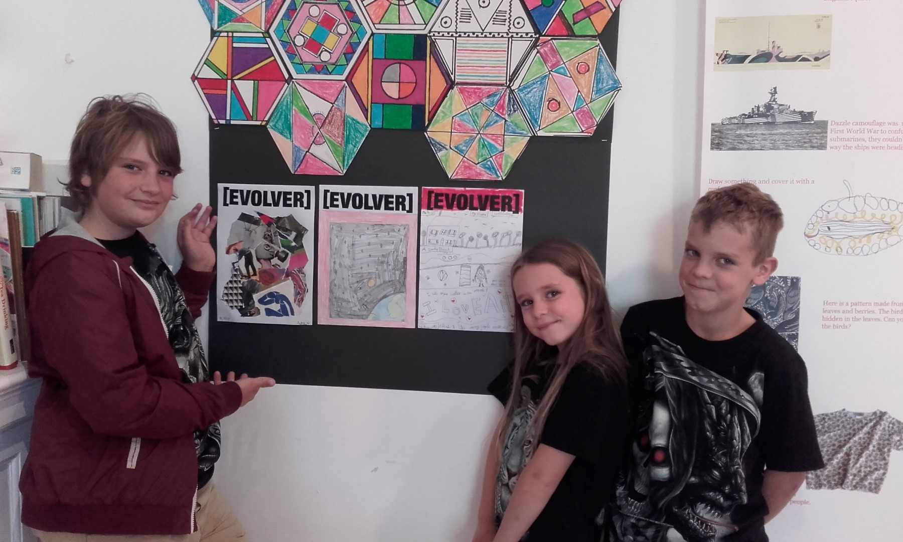 Young artists with their Evolver artworks